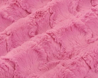 Luxe Cuddle® Glacier in Hot Pink High Pile Plush MINKY from Shannon Fabric - 15 mm pile