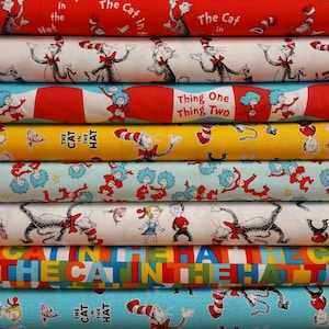 Dr Seuss MYSTERY BUNDLE from Robert Kaufman Fabric - 8 Fabrics- Bundle Patterns VARY from photo