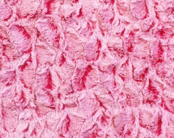 Fat Half ONLY 30" X 36" Frosted Bella Snuggle® in Bright Rose Pink Furry MINKY Collection