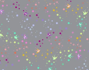 Tula Pink True Colors Graywork - Fairy Dust w odcieniu Shadow