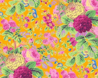 Gradi Floral in Gold from Kaffe Fassett Collective February 2025 Collection for Free Spirit Fabrics