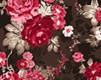 Rouge Garden in cacao uit de Rory-collectie van Whistler Studio voor Windham Fabrics - 100% katoen