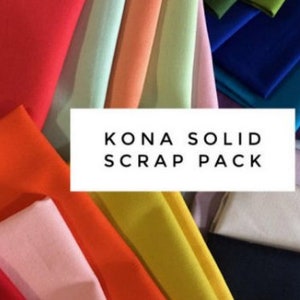 Kona Solid Scrap Pack from Robert Kaufman Fabric- 2.5-3 Yards Total in Each Pack- Colors Vary