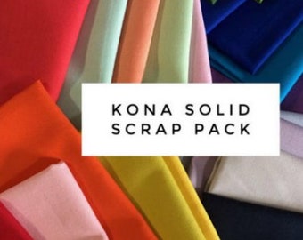 Kona Solid Scrap Pack from Robert Kaufman Fabric- 2.5-3 Yards Total in Each Pack- Colors Vary
