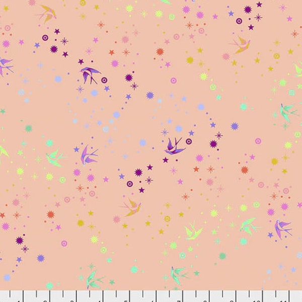 Tula Pink- Fairy Dust in Sherbet Peach From True Colors Collection by Free Spirit Fabric- 100% Quilt Shop Quality Fabric