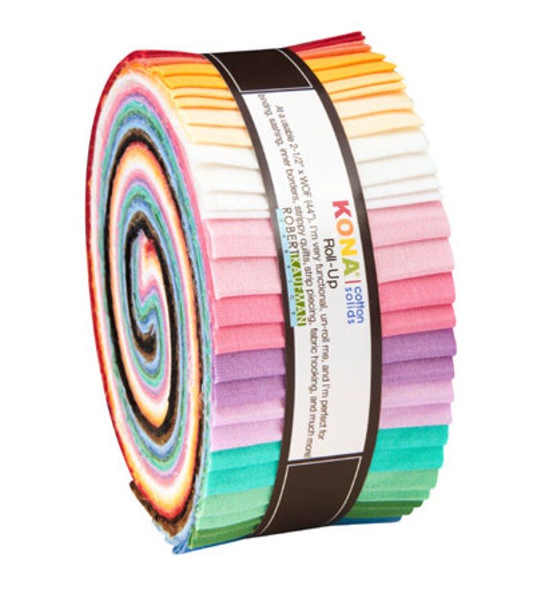 KONA Cotton 30/'s Palette by Darlene Zimmerman Bundle JELLY ROLL 40 2.5-inch Strips from Robert Kaufman ru-583-40
