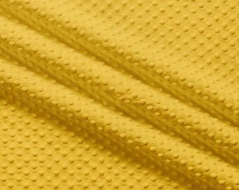 Snuggle Dimple Dots in Senfgelb Minky Plüschstoff von EZ Fabrics - Du bestimmst den Schnitt