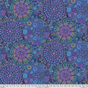 Kaffe Fassett Fabric by the Yard- Millefiore in Blue From Kaffe Fassett Collective Classics Collection by FreeSpirit Fabric