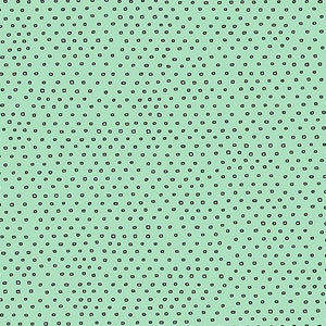 May include: A seamless pattern featuring a light green background with a repeating design of small, irregularly shaped black dots. The dots are evenly spaced, creating a textured, organic appearance. The overall design is simple and modern.