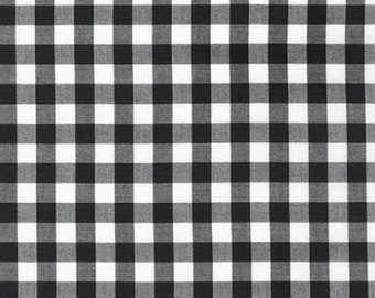 Gingham in Chalkboard Woven Fabric from Kitchen Window Wovens by Elizabeth Hartman for Robert Kaufman - 100% Cotton