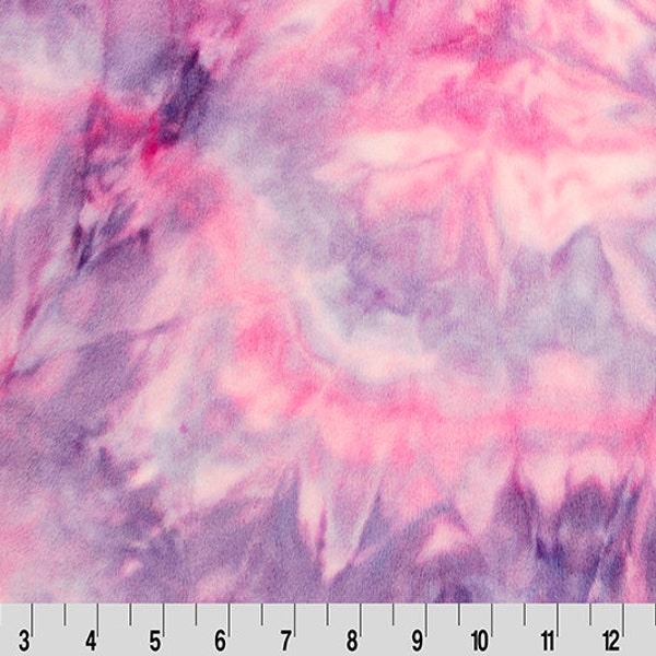 Tie Dye Cuddle® in Unicorn Pink & Purple From Shannon Fabrics - 3mm Pile - Pick Your Cut