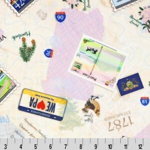FUORI PRODUZIONE - Minky 2 Yard Cut - Digital Cuddle® Dove sei stato? Stati Pennsylvania