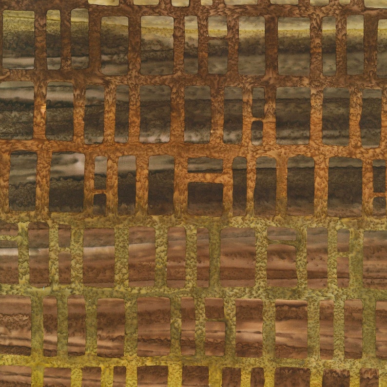 Batik Fabric Berlin Brown Ombre Clay Bricks From Tonga Passport Collection by Timeless Treasures