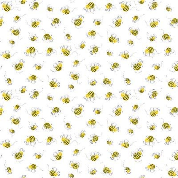 Susy Bees in White by Susybee Basics for Clothworks