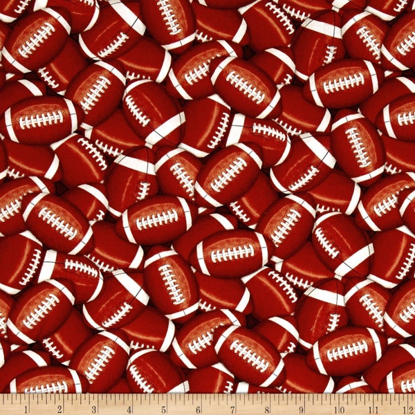 Packed Footballs from Timeless Treasure Fabric's Sports Collection by Gail Cadden