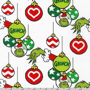 Grinch Ornaments from How The Grinch Stole Christmas from Dr Seuss Enterprises - 100% Quilt Shop Cotton