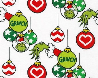 Grinch Ornaments from How The Grinch Stole Christmas from Dr Seuss Enterprises - 100% Quilt Shop Cotton