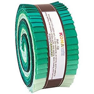 Kona Cotton Lush Lagoon palette JELLY ROLL from Robert Kaufman - 40 pieces (2.8 yards) - RU-441-40