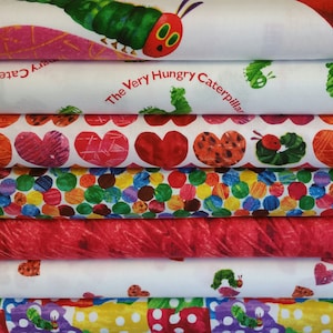 The Very Hungry Caterpillar I Love You Bundle from Andover Fabric by Eric Carle - 6 Fabrics Plus Panel
