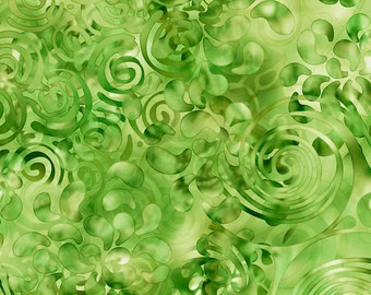 Mieszanka tkanin Swirling Texture Ombre w kolorze zielonym z kolekcji Effervescence autorstwa ©Dan Morris dla QT Fabrics – 100% bawełny – Ty wybierasz krój