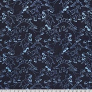 Double Sided Minky Dino Cloud Cuddle® Electric Blue from Shannon Fabrics 3mm face, 4mm backing image 1