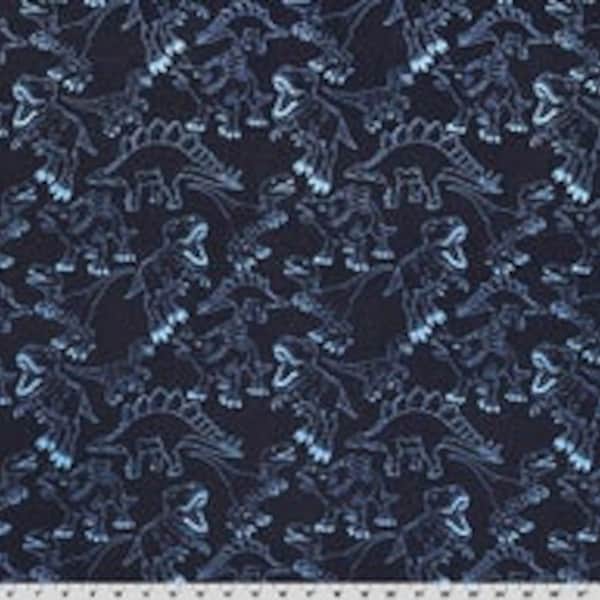 Double Sided Minky -  Dino Cloud Cuddle® Electric Blue from Shannon Fabrics - 3mm face, 4mm backing