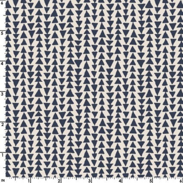 Mini Triangles Stripe Medium Blue from Breezeway Collection for Maywood Studio - 100% Cotton