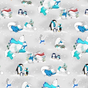 Toile in Light Gray from the Snow Drift Collection by Michael Zindell for Clothworks Fabric - 100% Cotton Fabric