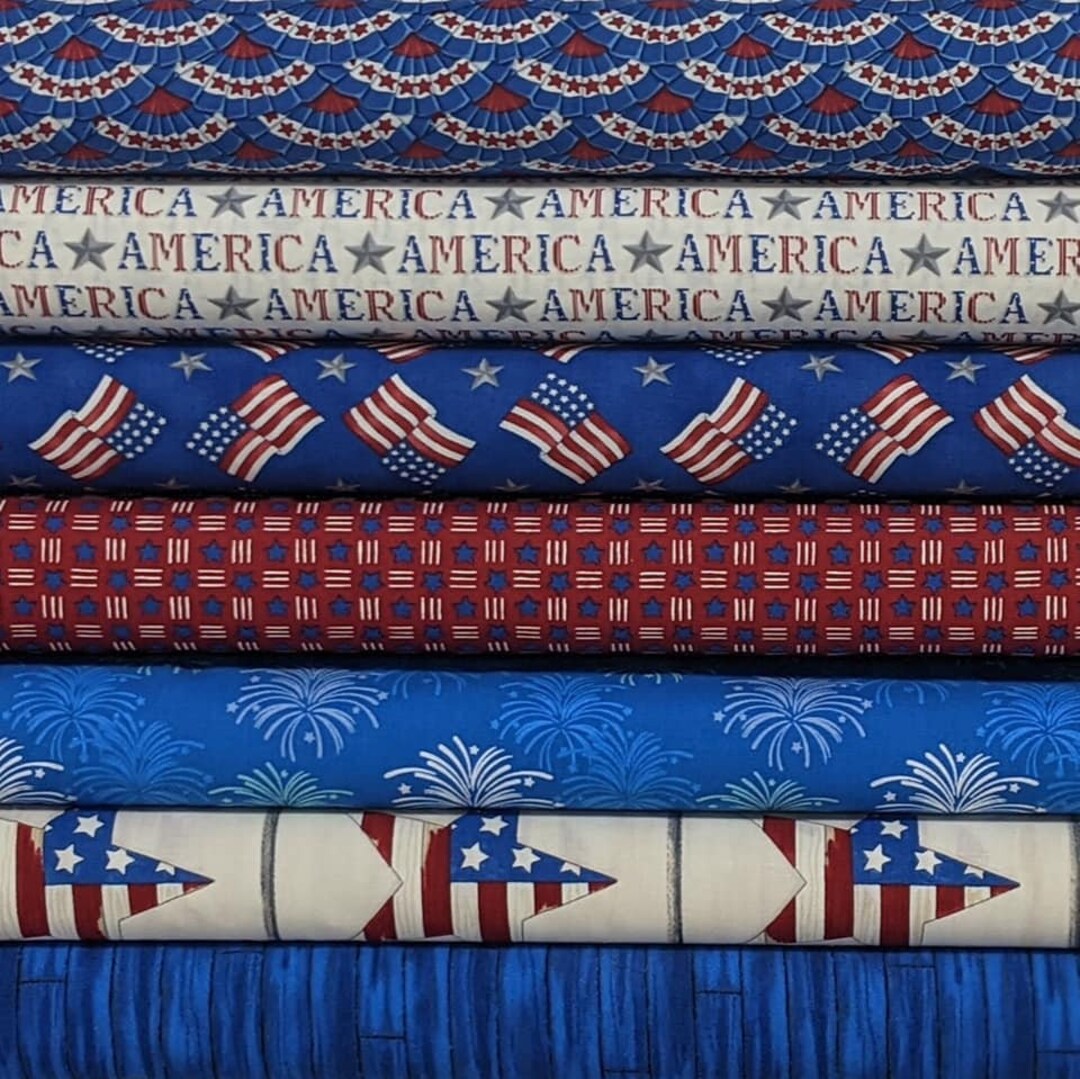 Americana PATRIOTIC FABRIC SET From America the Beautiful Etsy