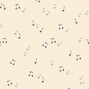 Music Notes in Beige from the Merry Melody Collection by for P&B Textiles - 100% Cotton Fabric