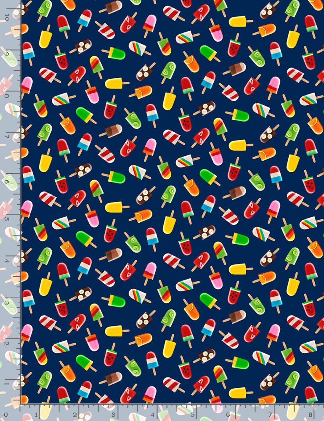 Popsicles in Navy From Summer Sports Collection by Timeless Treasures ...