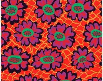 Flower Net in Crimson From Kaffe Fassett Collective February 2023 Collection by Free Spirit Fabric