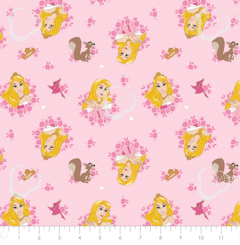 Quilting /& Crafts Princess Aurora Disney Sleeping Beauty Fabric 100/% Cotton