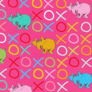 Hugs and Kisses in Hot Pink aus der Horton Kindness Kollektion von Dr. SeussEnterprises für Robert Kaufman- 100% hochwertige Quilt Shop Baumwolle