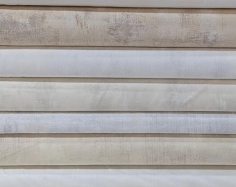 GRUNGE FABRIC BUNDLE in Almost White from Moda - 8 Fabrics Total- Cream, Ivory, Off-White- 100% High Quality Quilt Shop Cotton