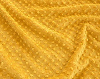 Tecido Minky de Pelúcia Macia com Bolinhas Douradas da EZ Fabrics - Você Escolhe o Corte