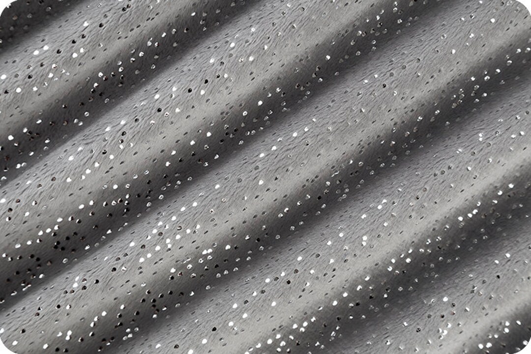 MINKY Sparkle Cuddle® Glitter in Graphite Gray With Silver Shimmer