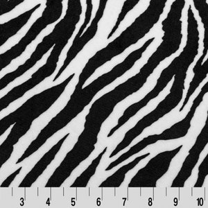 Zebra Cuddle® in Black & Snow Minky Plush Fabric From Shannon - 3mm Pile