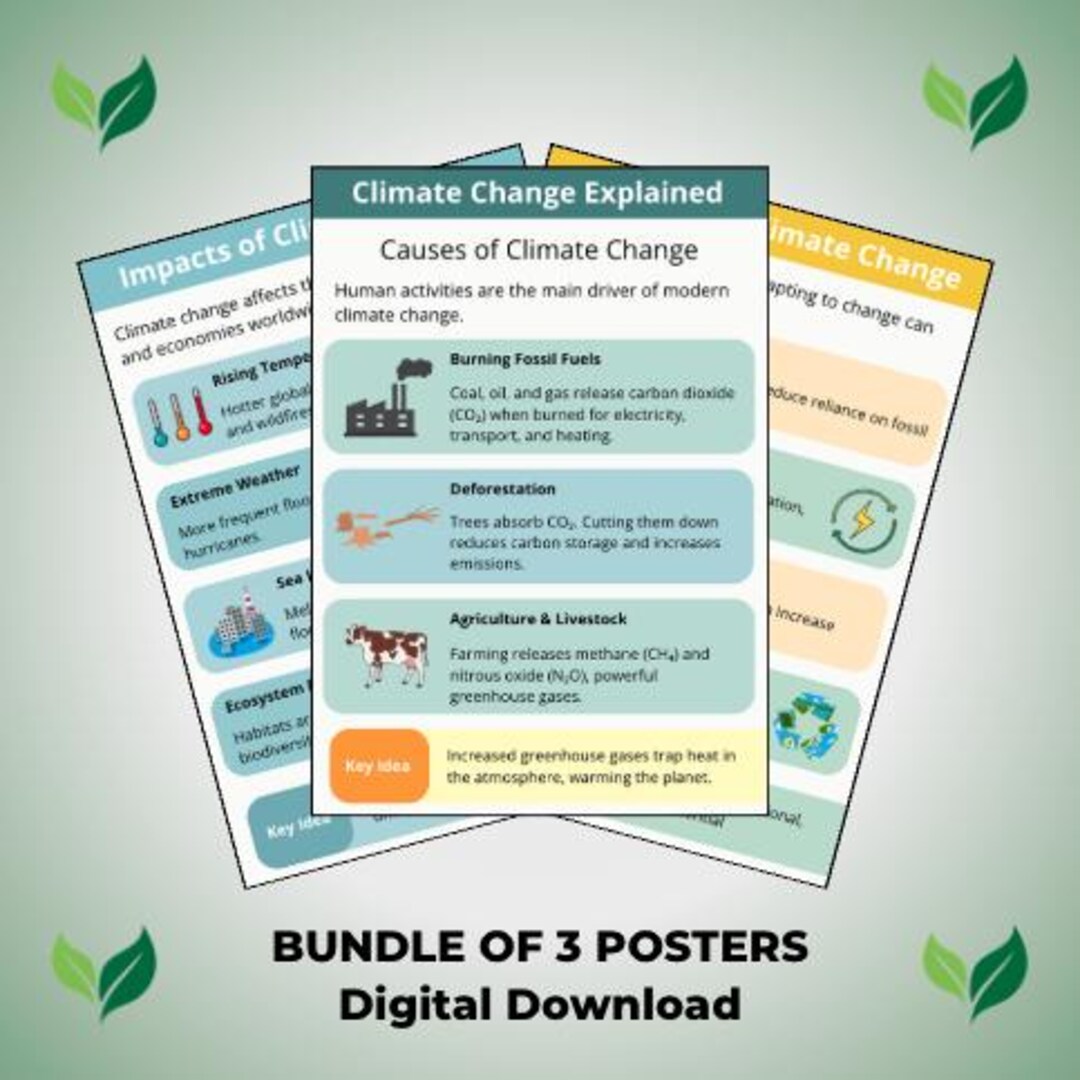 Explained Posters Climate Change Explained Posters | Classroom Geography Sustainability ...