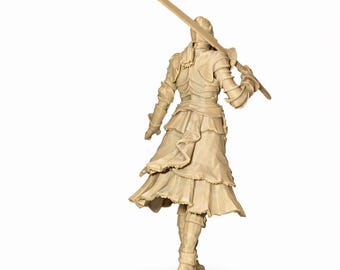 Miniatura di guerriero fantasy – Cavaliere stampato in 3D per la pittura di DND RPG
