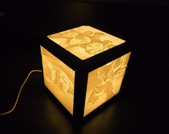 Lampada fotografica personalizzata / Scatola luminosa con litofania personalizzata / Regalo a LED per la famiglia