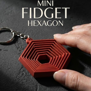 3D Printed Hexagon Fidget Keychain Set of 3 – Sensory Toy