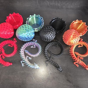 Contenitore snodato per uova di drago, giocattolo antistress in PLA tricolore effetto seta, decorazione per scrivania.