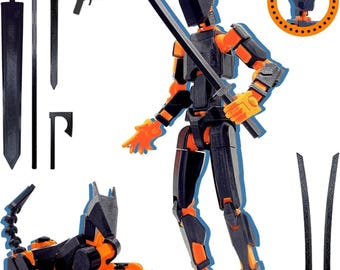 Set composto da robot e cane articolati / Action figure snodabile stampata in 3D, compagno di giochi flessibile