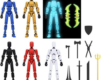 Action figure articolata con armi / Robot snodabile stampato in 3D / Giocattolo con articolazioni flessibili / Regalo per giocatori / Statuetta da collezione da scrivania