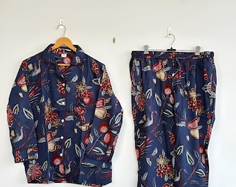 Hand Block Print Cotton Pajama Set: Indian Night Wearm pj