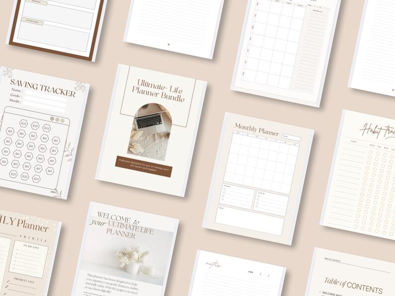 Ultimate Life Planner Printable Bundle | Daily Weekly Monthly Planner ...