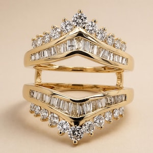 Förstärkarring • Minimalistisk ringskydd • Elegant vigselringsförstärkare • Stapelbar böjd ring • Present till henne