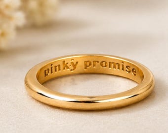 Pinky Promise Ring • Minimalist Promise Band • Dainty Stackable Ring • Elegant Everyday Jewelry • Gift for Her Him
