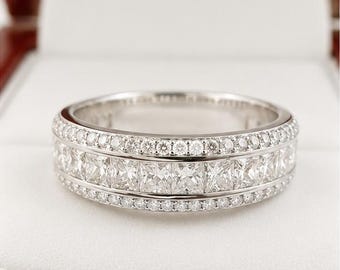 Men’s Eternity Ring • Minimalist Wedding Band • Full Eternity Band • Sleek Everyday Ring • Gift For Him